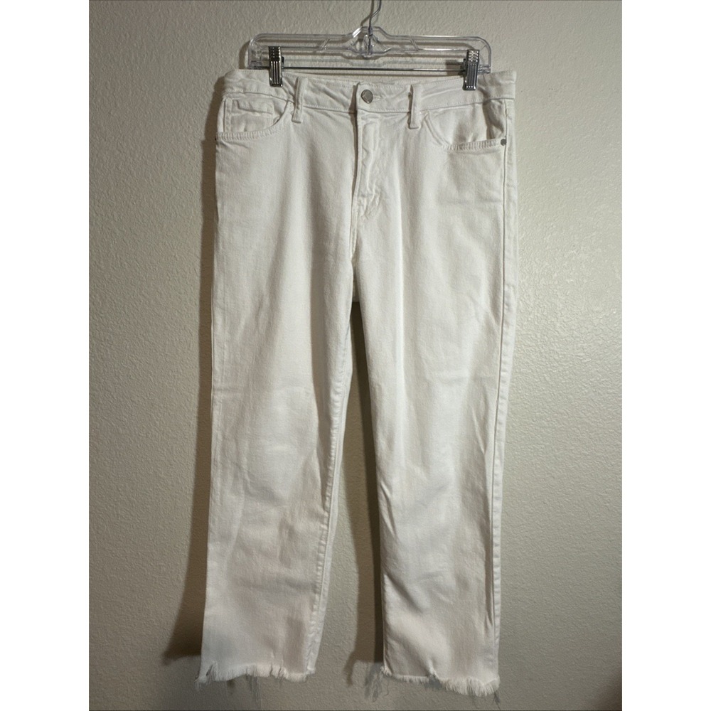 Just Black Jeans Womens size 31 White Denim Raw Hem Made in USA 🇺🇸